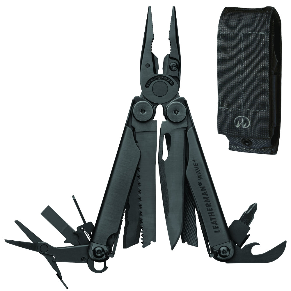 Leatherman Wave Plus Black 17-in-1 Multi-tool with Black Nylon