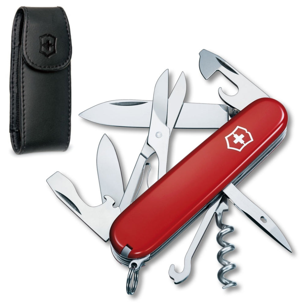 Victorinox Classic Swiss Army Knife and Leather Pouch Set 