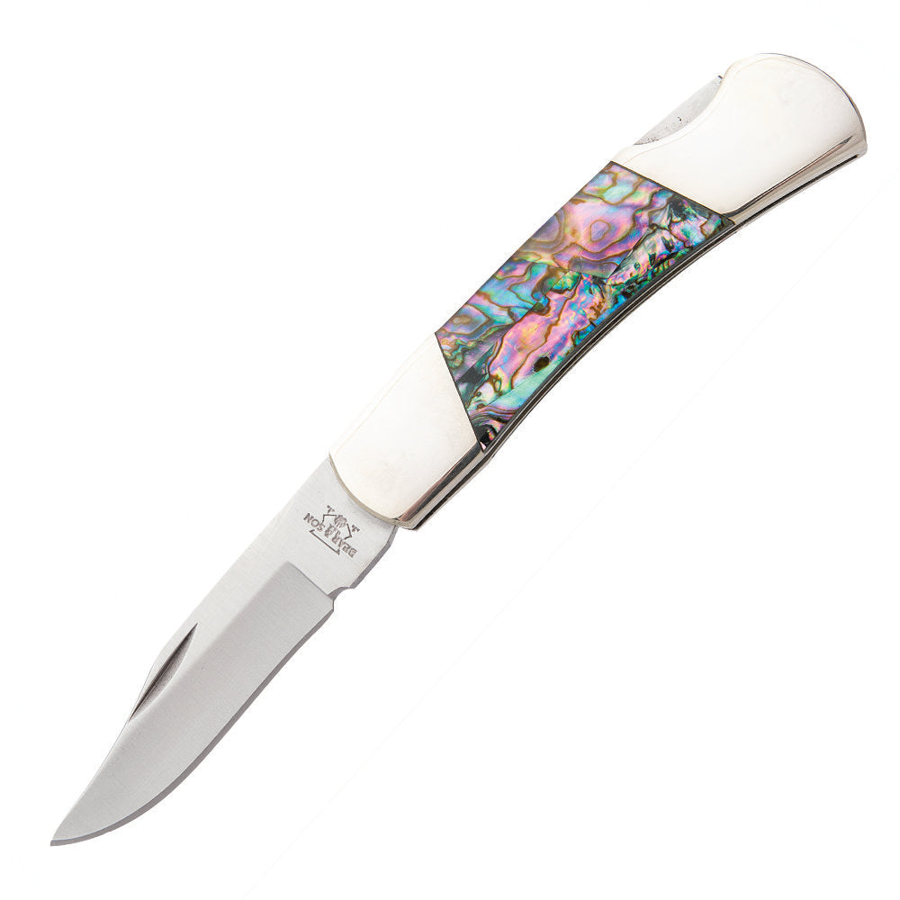 Bear and Son AB26 Executive Abalone Clip Point Lockback Knife at Swiss Knife Shop