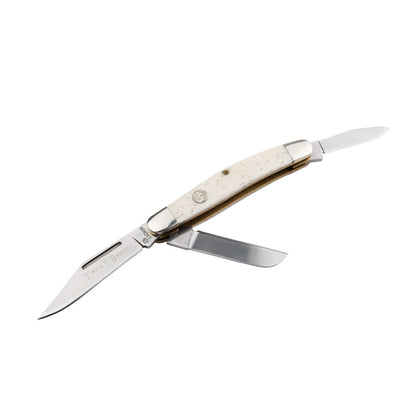 Boker TS 2.0 Medium Stockman Folding Knife with Smooth White Bone Handles