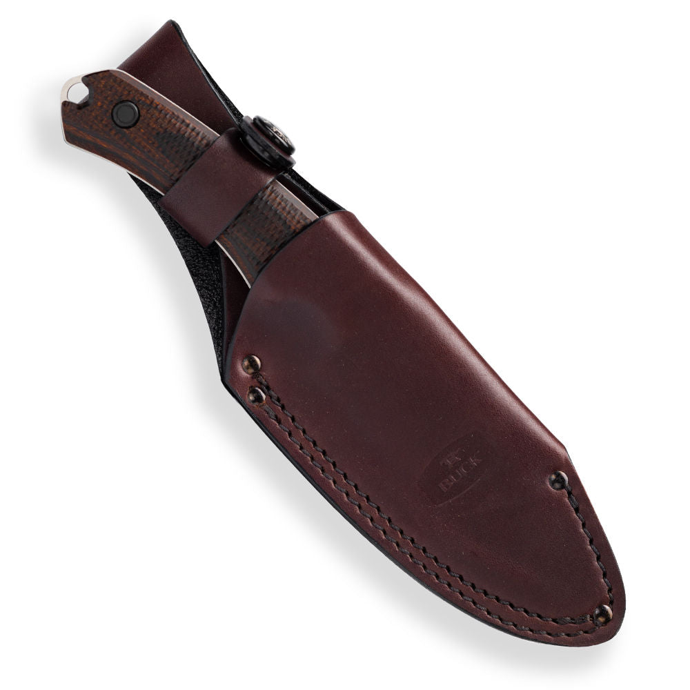 Buck 664 Alpha Hunter Pro Fixed Blade Knife Walnut in Leather Sheath