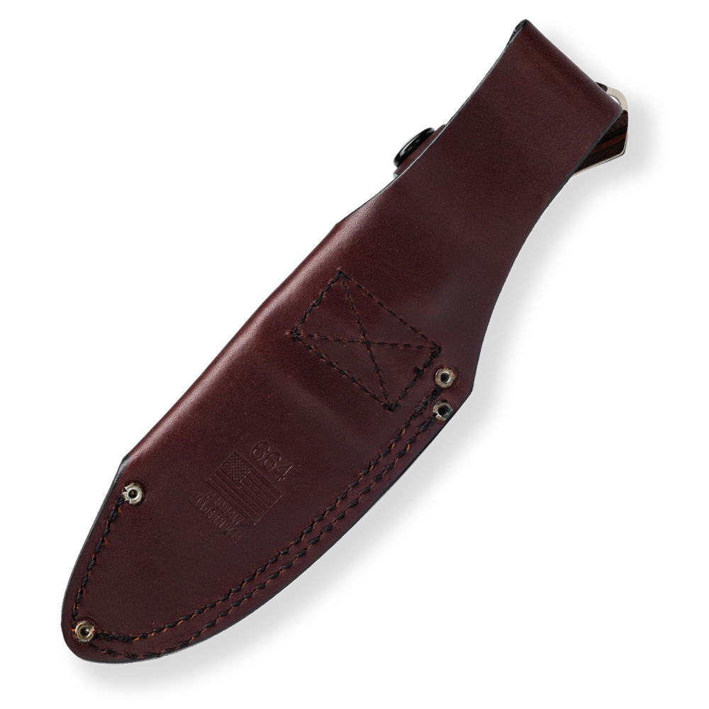 Buck 664 Alpha Hunter Pro Fixed Blade Knife Leather Sheath Back