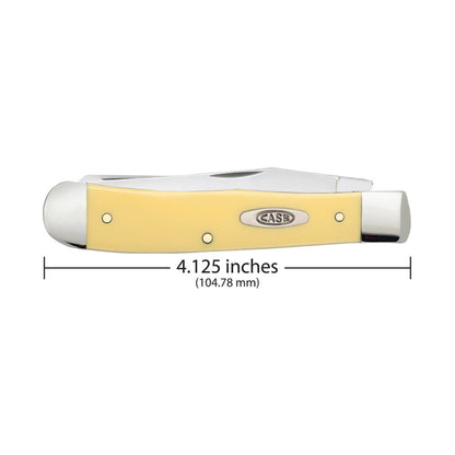 Case CS Trapper Smooth Yellow Synthetic Pocket Knife Just Over 4-inches Closed