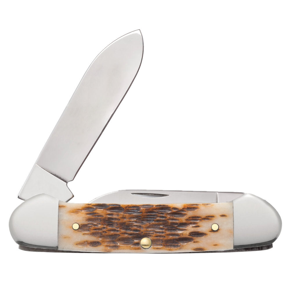 Case Canoe Amber Bone Pocket Knife