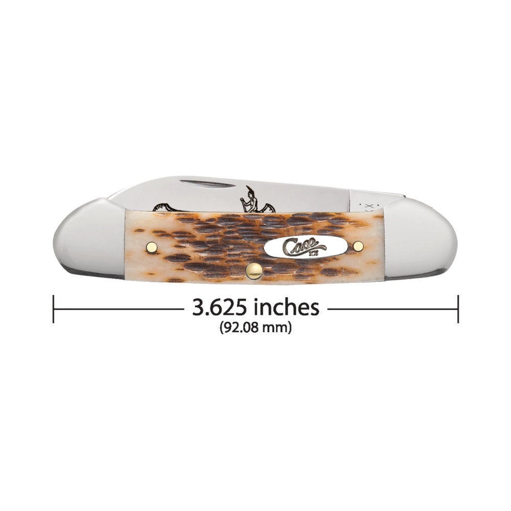 Case Canoe Amber Bone Pocket Knife Length