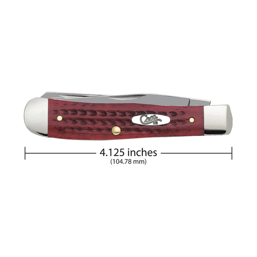 Case Trapper Pocket Worn Old Red Bone Pocket Knife is 4.125-inches Closed