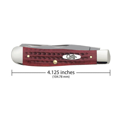 Case Trapper Pocket Worn Old Red Bone Pocket Knife is 4.125-inches Closed