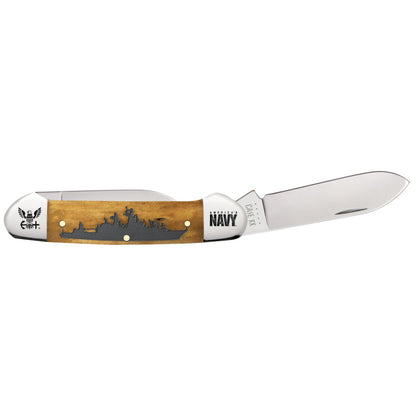 Case US Navy Canoe Antique Bone Pocket Knife with Embellished Handle and Bolsters