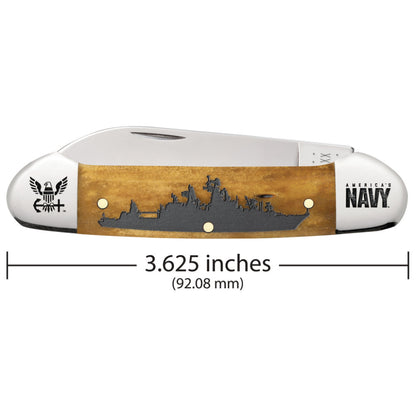 Case US Navy Canoe Antique Bone Pocket Knife is 3.625 Inches