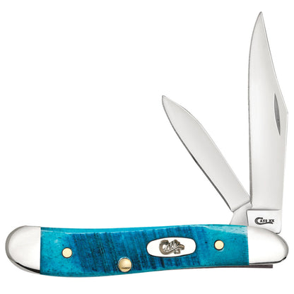 Case Peanut Caribbean Blue Bone Pocket Knife at Swiss Knife Shop