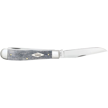 Case Trapper Smooth Gray Bone Pocket Knife Open