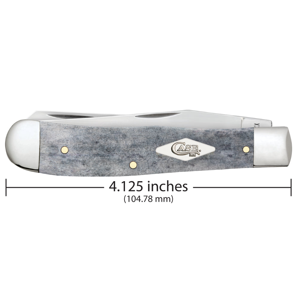 Case Trapper Smooth Gray Bone Pocket Knife Length