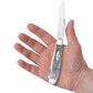 Case Trapper Smooth Gray Bone Pocket Knife in Hand