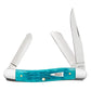 Case Medium Stockman Crandall Jig Sky Blue Bone Pocket Knife at Swiss Knife Shop