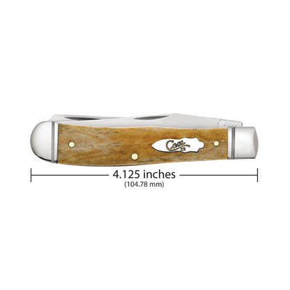 Case Trapper Smooth Antique Bone Pocket Knife is 4.13-inches Closed