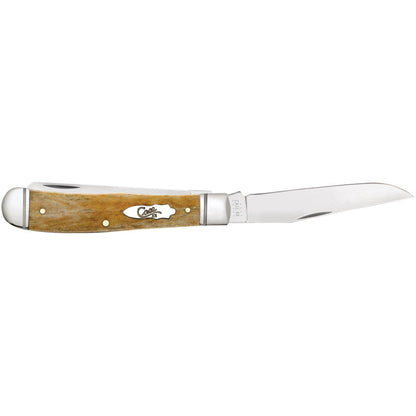 Case Trapper Smooth Antique Bone Pocket Knife with Blade Open