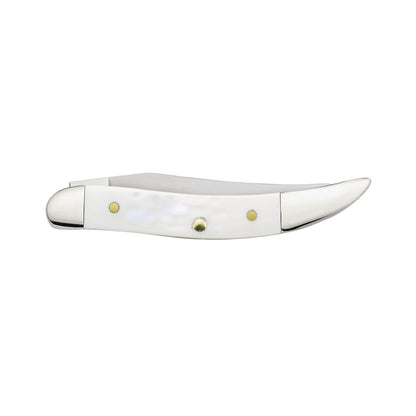 Case Small Texas Toothpick White Synthetic Sparxx Pocket Knife Back Side