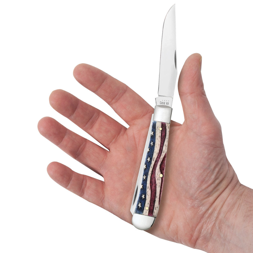 Case Trapper Star Spangled Pocket Knife in Hand