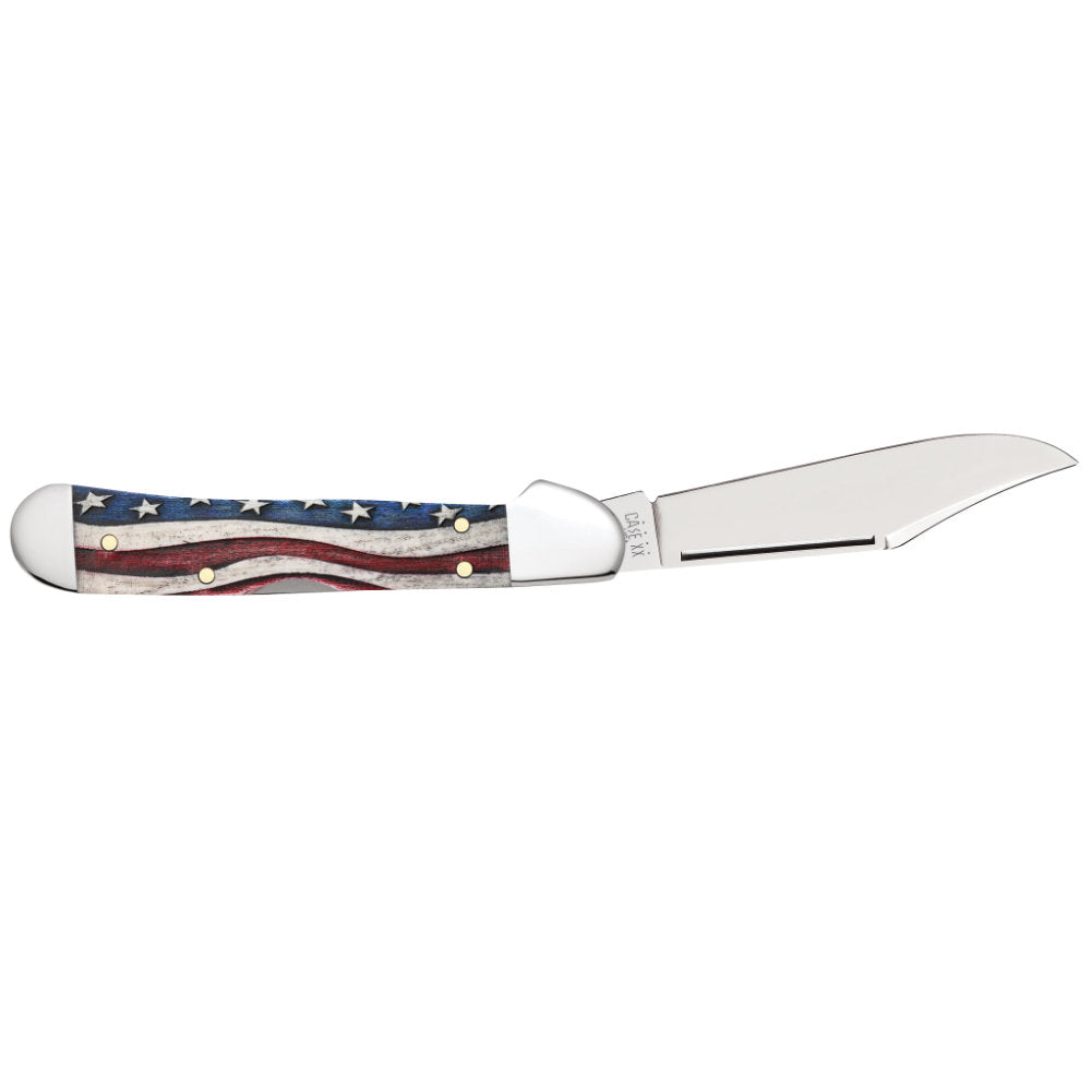 Case Mini Copperlock Star Spangled Lockblade Pocket Knife with Blade Locked Open