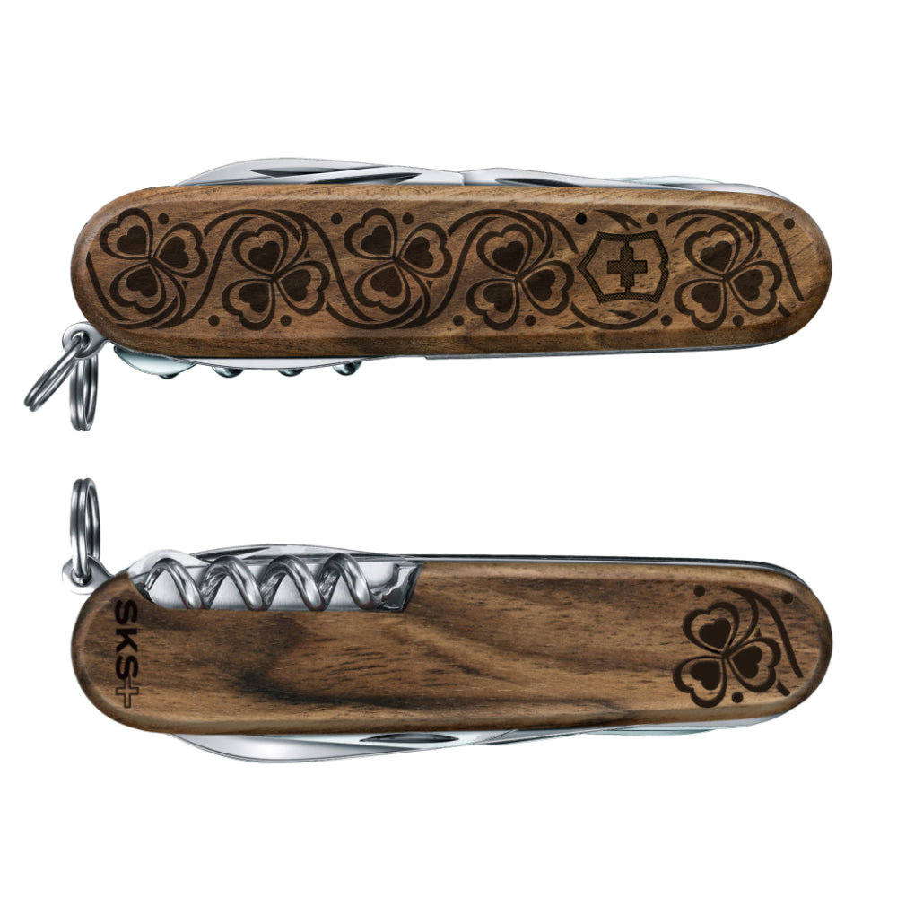 Victorinox Personalized Celtic Huntsman Hardwood Walnut Designer Swiss Army Knife