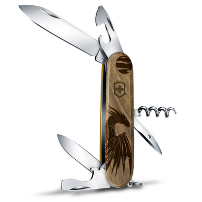 Victorinox Personalized Dragon Spartan Hardwood Walnut Designer Swiss Army Knife