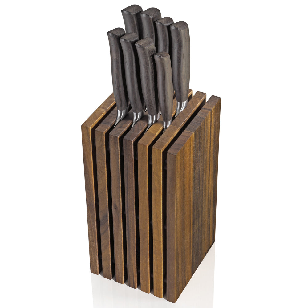 Zassenhaus Dark Walnut Slotted Knife Block Accommodates Up to 12 Knives