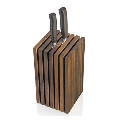 Zassenhaus Dark Walnut Slotted Knife Block with 2 Knives