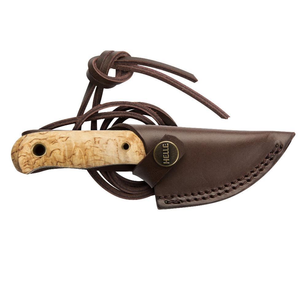 Helle Mandra H3LS Outdoor Knife with Leather Sheath and Leather Lanyard