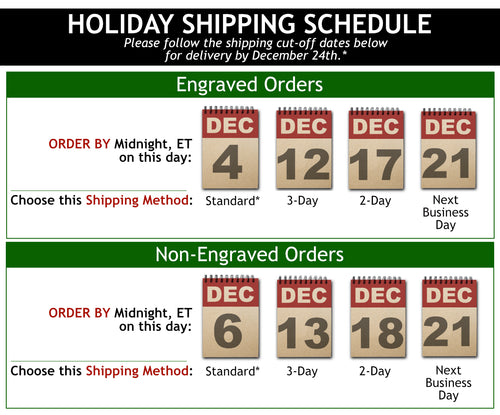 2024 Holiday Shipping Schedule at Swiss Knife Shop