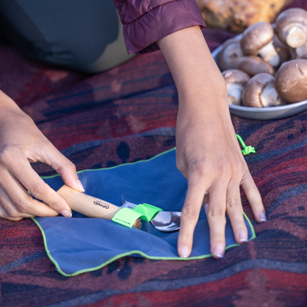 Opinel Picnic+ Full Set with No.08 Folding Pocket Knife in Use