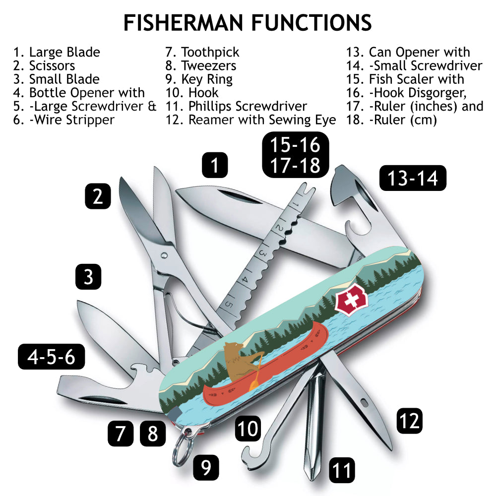 Victorinox Beary Good Catch Fisherman Designer Swiss Army Knife at Swiss Knife Shop