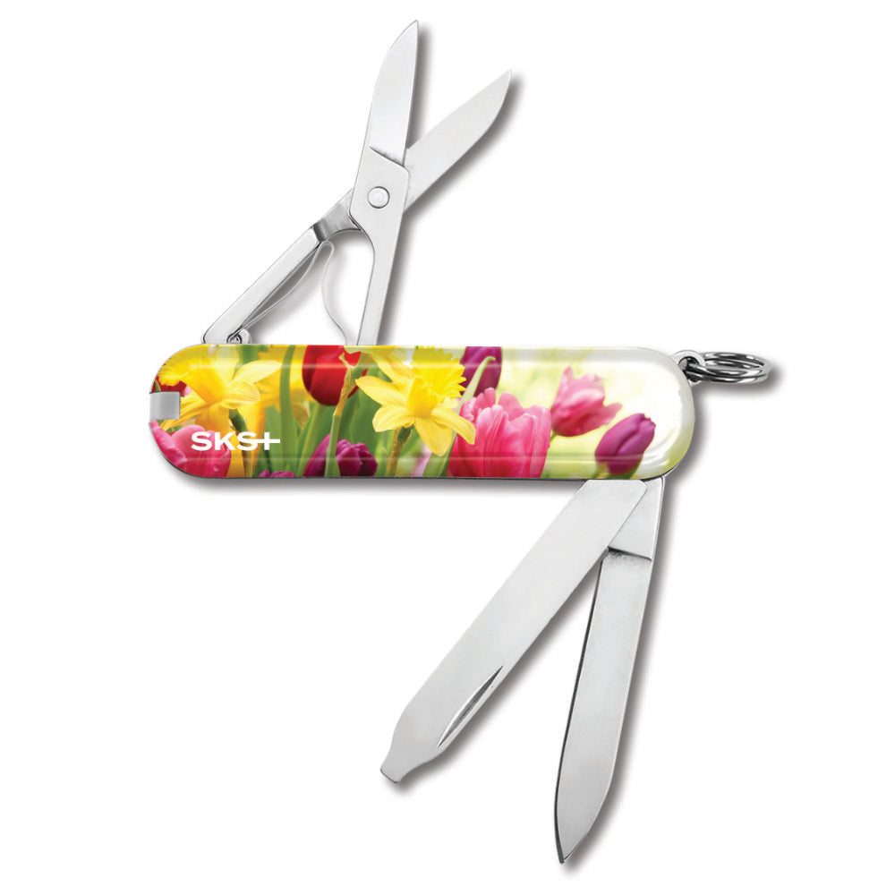 Victorinox Spring Flowers Classic SD Exclusive Swiss Army Knife with Tulips and Daffodils at Swiss Knife Shop