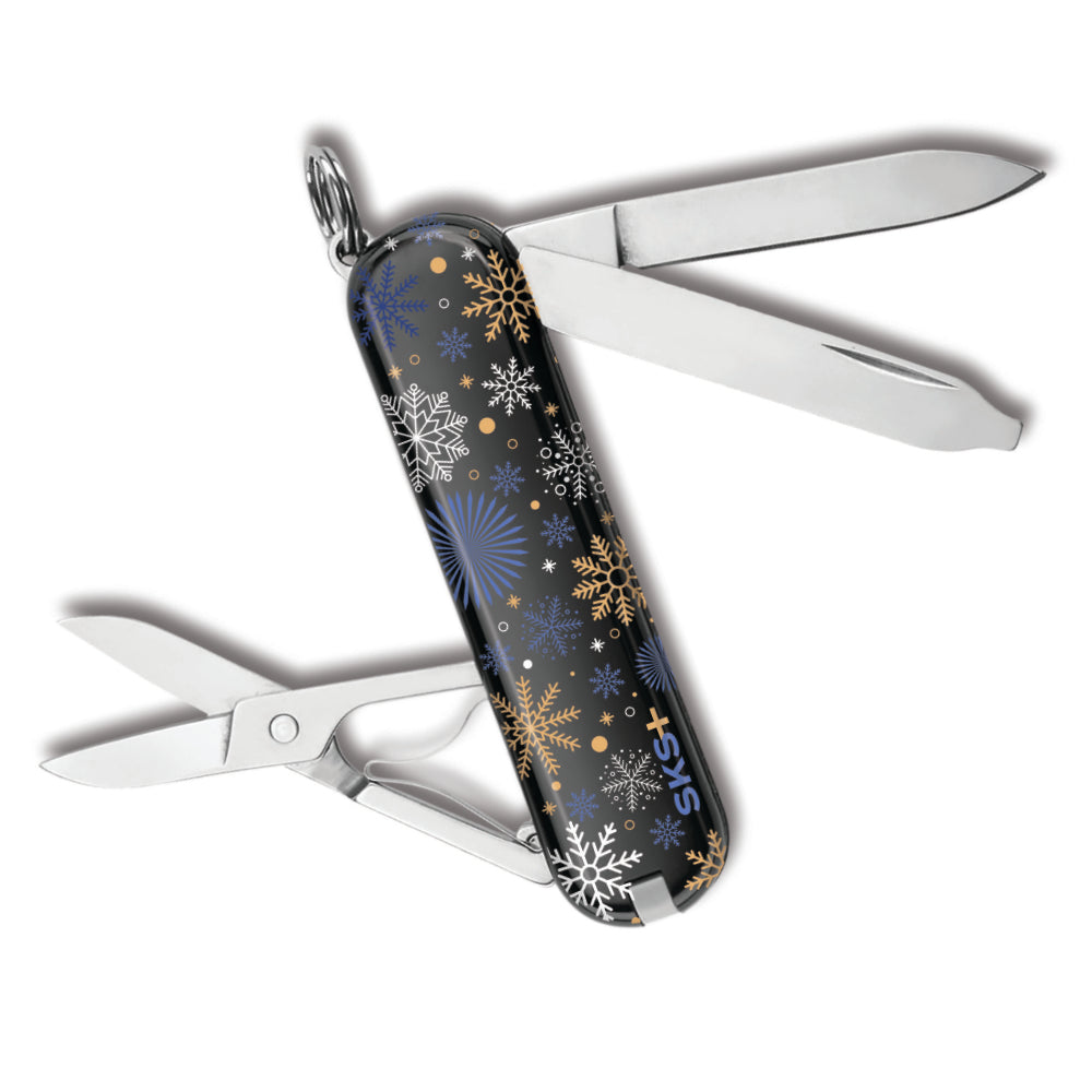 Victorinox Snow Flurries Classic SD Designer Swiss Army Knife with Festive Snow Flakes