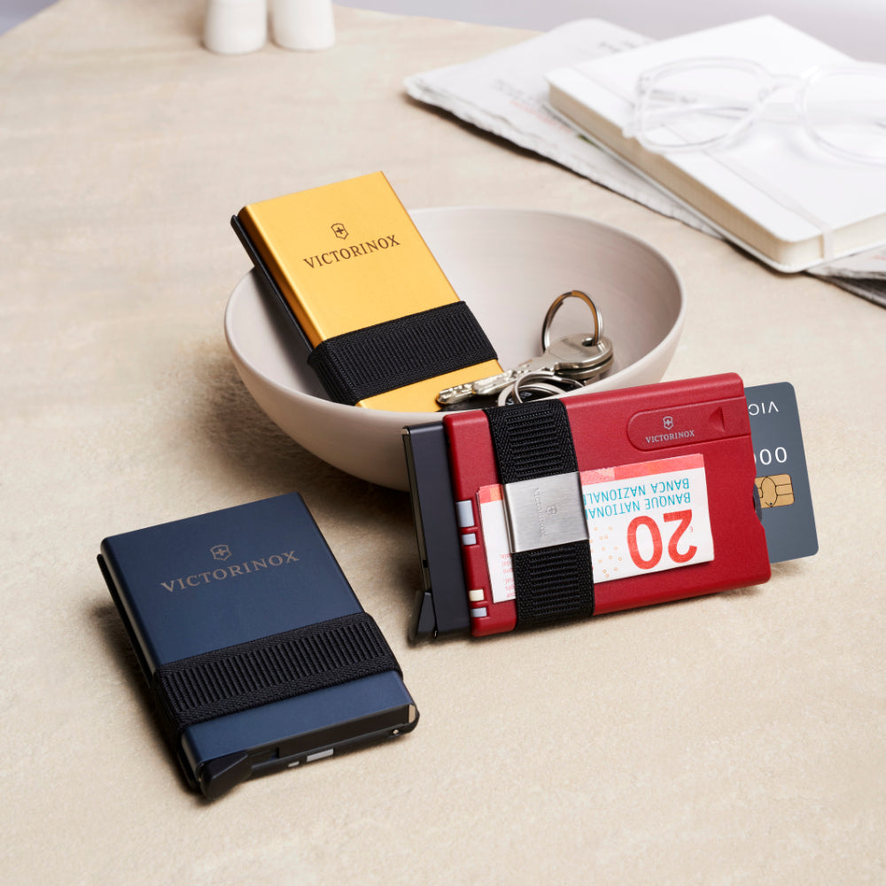 Victorinox Leather Credit Card Sleeve Holder Slim Leather Wallet handmade