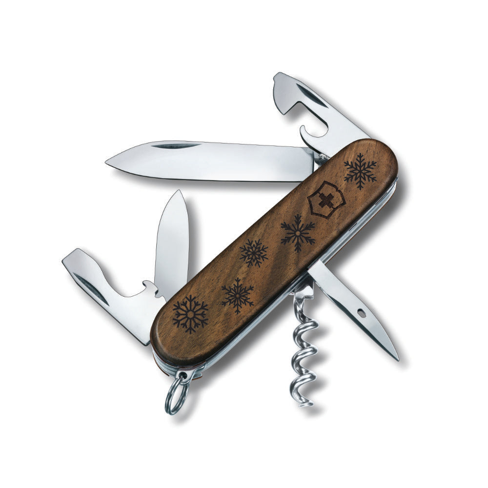 Personalized Victorinox Snowflakes Spartan Hardwood Swiss Army Knife