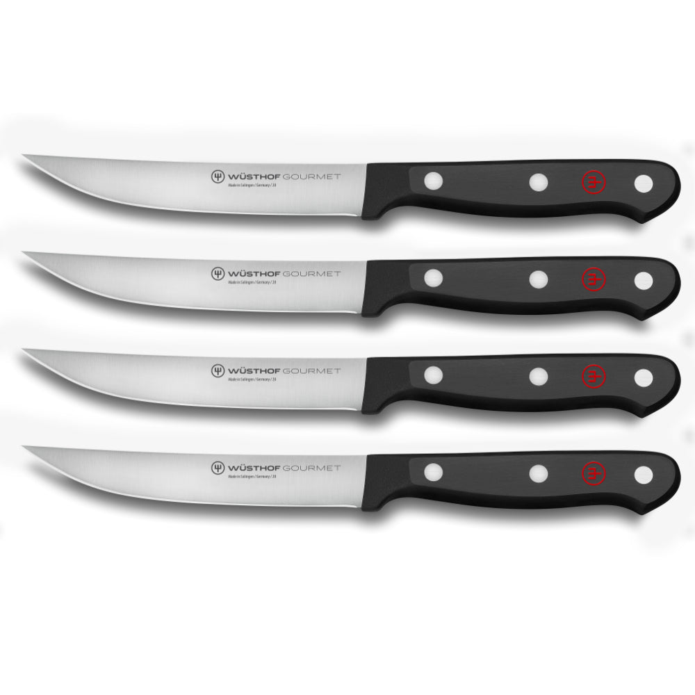 Wusthof Gourmet 4-Piece Black Steak Knife Set at Swiss Knife Shop