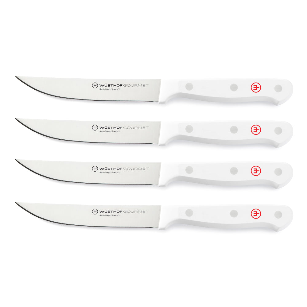 Wusthof Gourmet 4-Piece White Steak Knife Set at Swiss Knife Shop