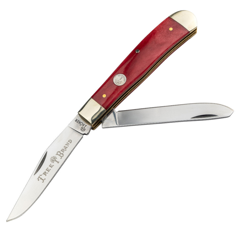 Boker Traditional Series 2.0 Small Pen Knife, Smooth Red Bone Handles, D2  Blade 2.75 Closed - KnifeCenter - 110844