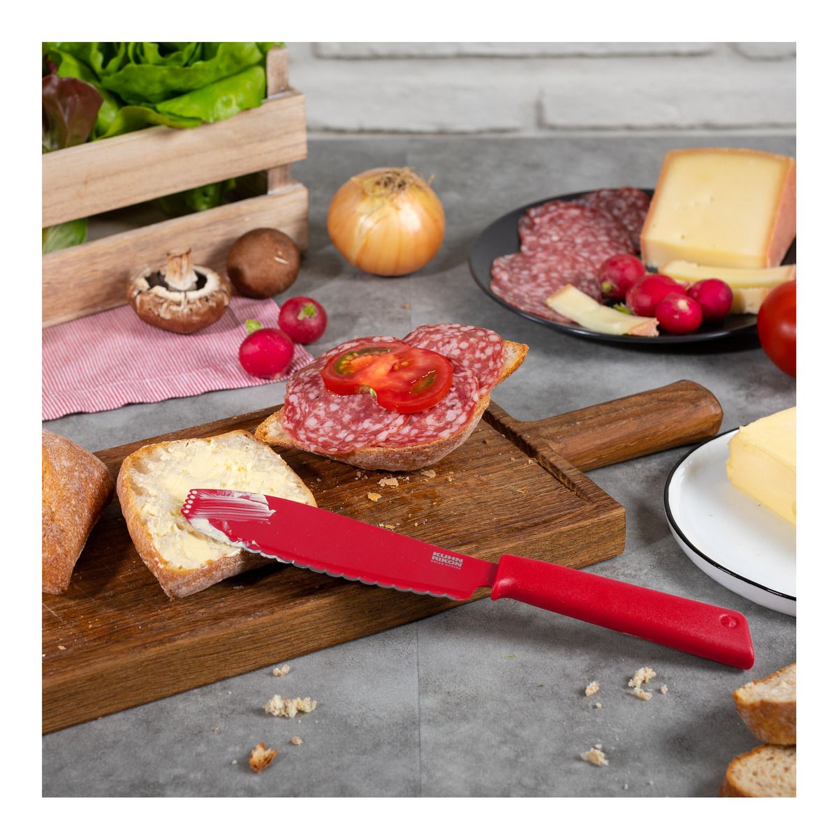 COLORI+ Sandwich Knife - Red, Kuhn Rikon