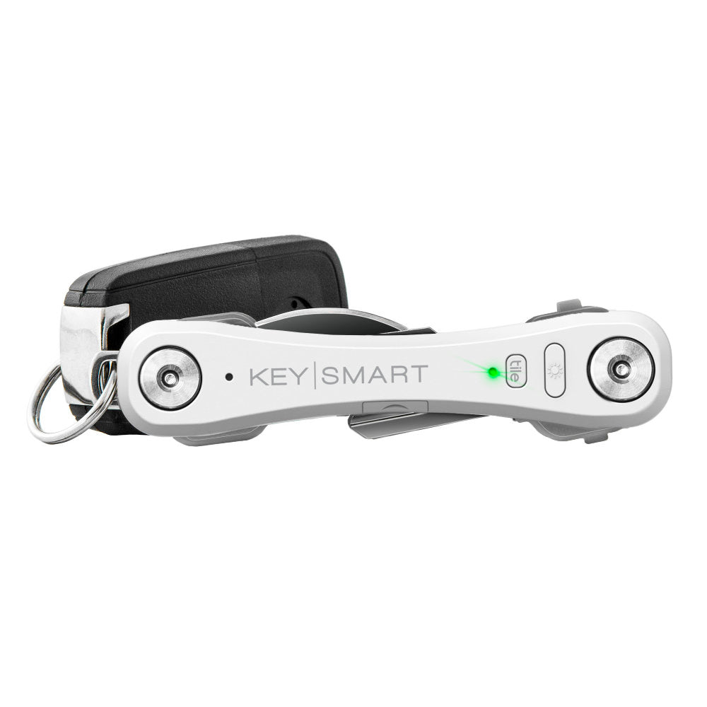 KeySmart Pro Compact Key Holder with Tile Smart Location White