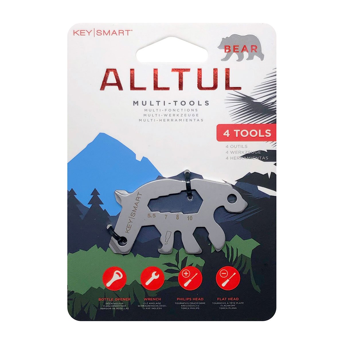 KeySmart AllTul Bear Keychain Multi-tool in Package