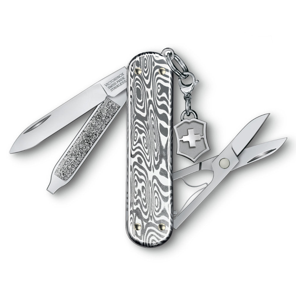 Victorinox Damast Classic SD Brilliant Swiss Army Knife with Damasteel Handles