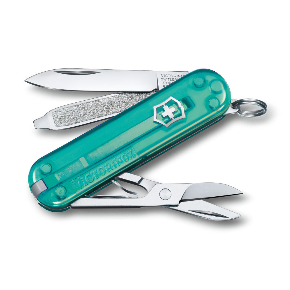 Translucent Aqua Tropical Surf Classic SD Swiss Army Knife by Victorinox