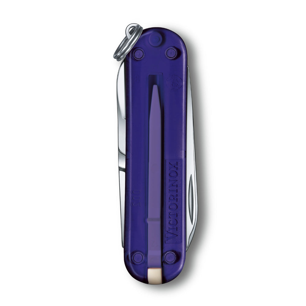 Translucent Purple Persian Indigo Classic SD Swiss Army Knife by Victorinox Closed Back View