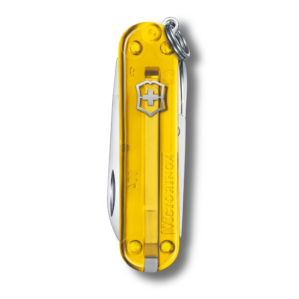 Translucent Yellow Tuscan Sun Classic SD Swiss Army Knife by Victorinox Closed