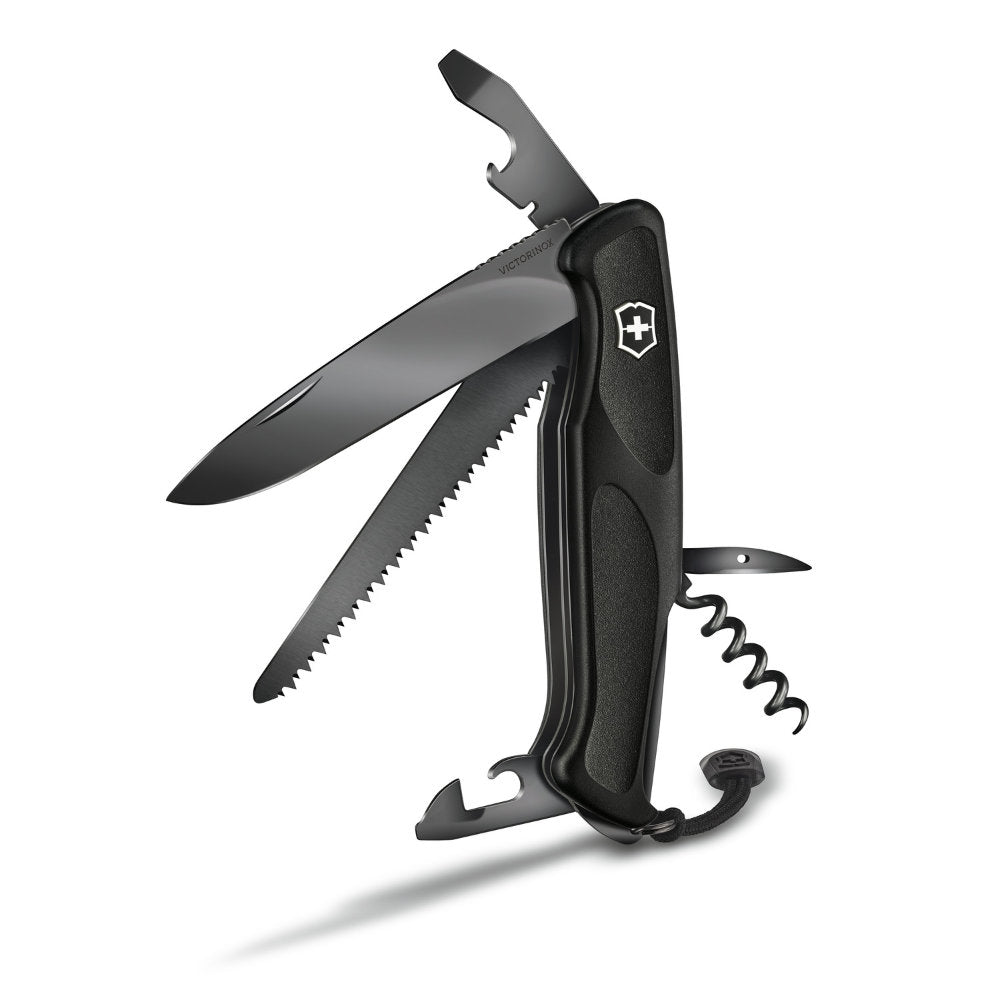 Onyx Black RangerGrip 55 Lockblade Swiss Army Knife by Victorinox