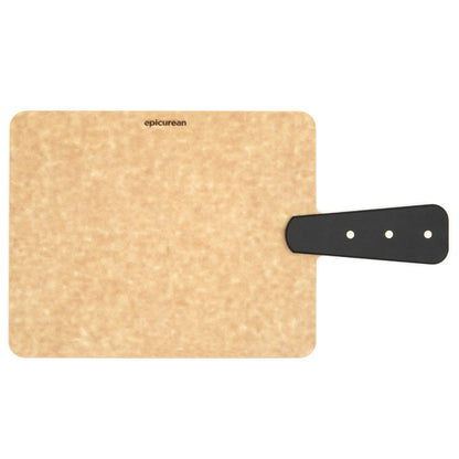 Epicurean Handy Series 9" x 7" Riveted Handle Cutting Board - Natural with Slate Handle at Swiss Knife Shop