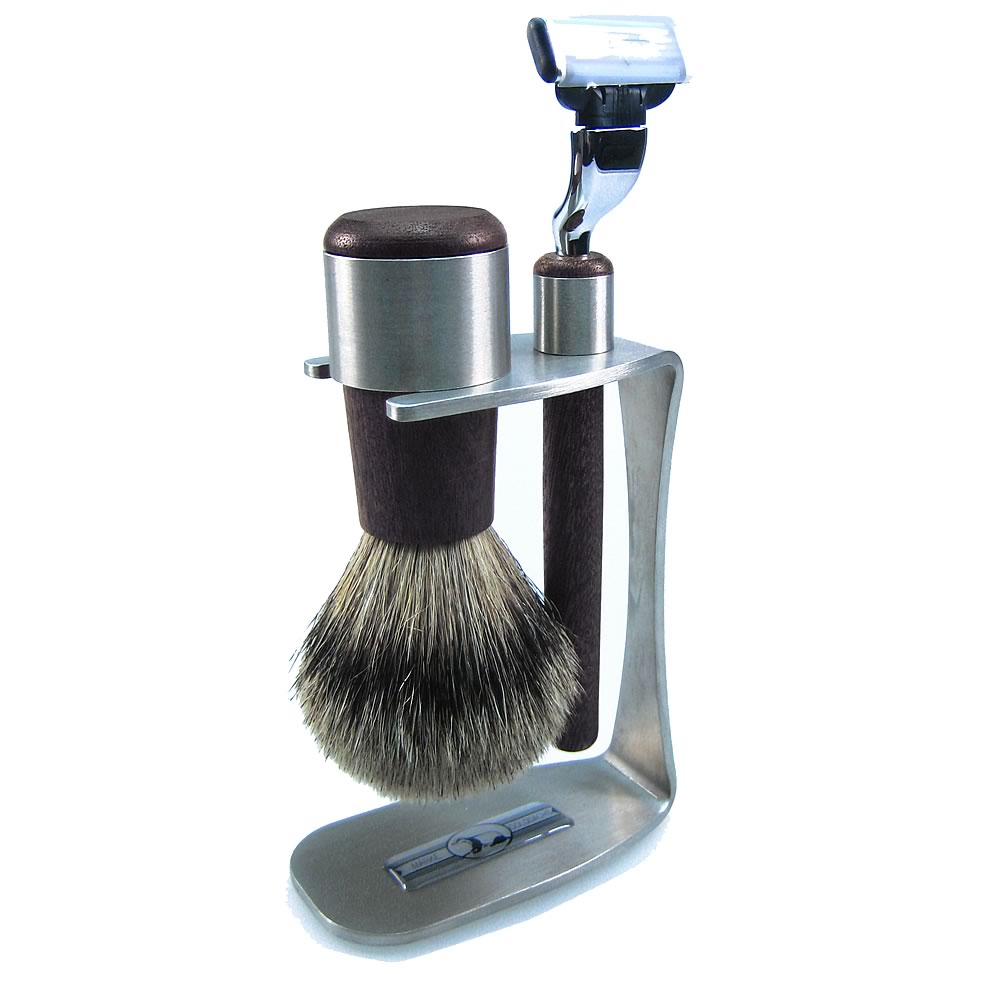 Golddachs Men's 3-Piece Wenge Wood Mach 3 Shaving Set