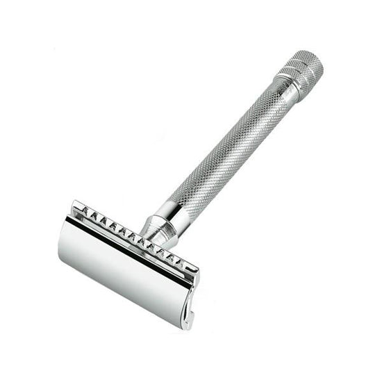 Merkur 23C Double Edge Safety Razor, Straight Cut, Extra Long Chrome Handle