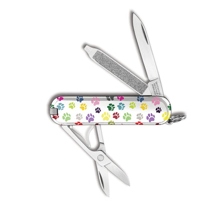 Victorinox Paw Print Classic SD Designer Swiss Army Knife Back View